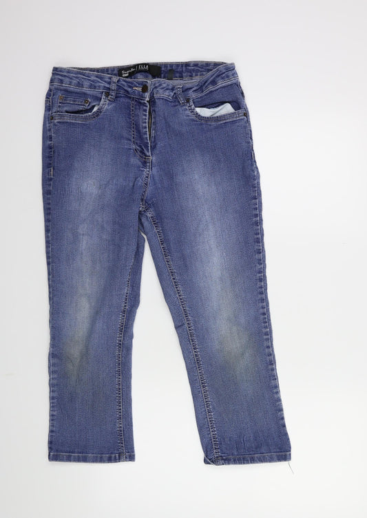 Preworn Womens Blue  Denim Cropped Jeans Size 30 in L22 in