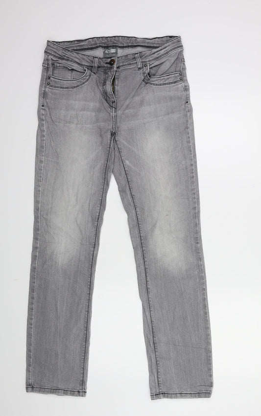 Up Fashion Womens Grey  Denim Skinny Jeans Size 10 L30 in