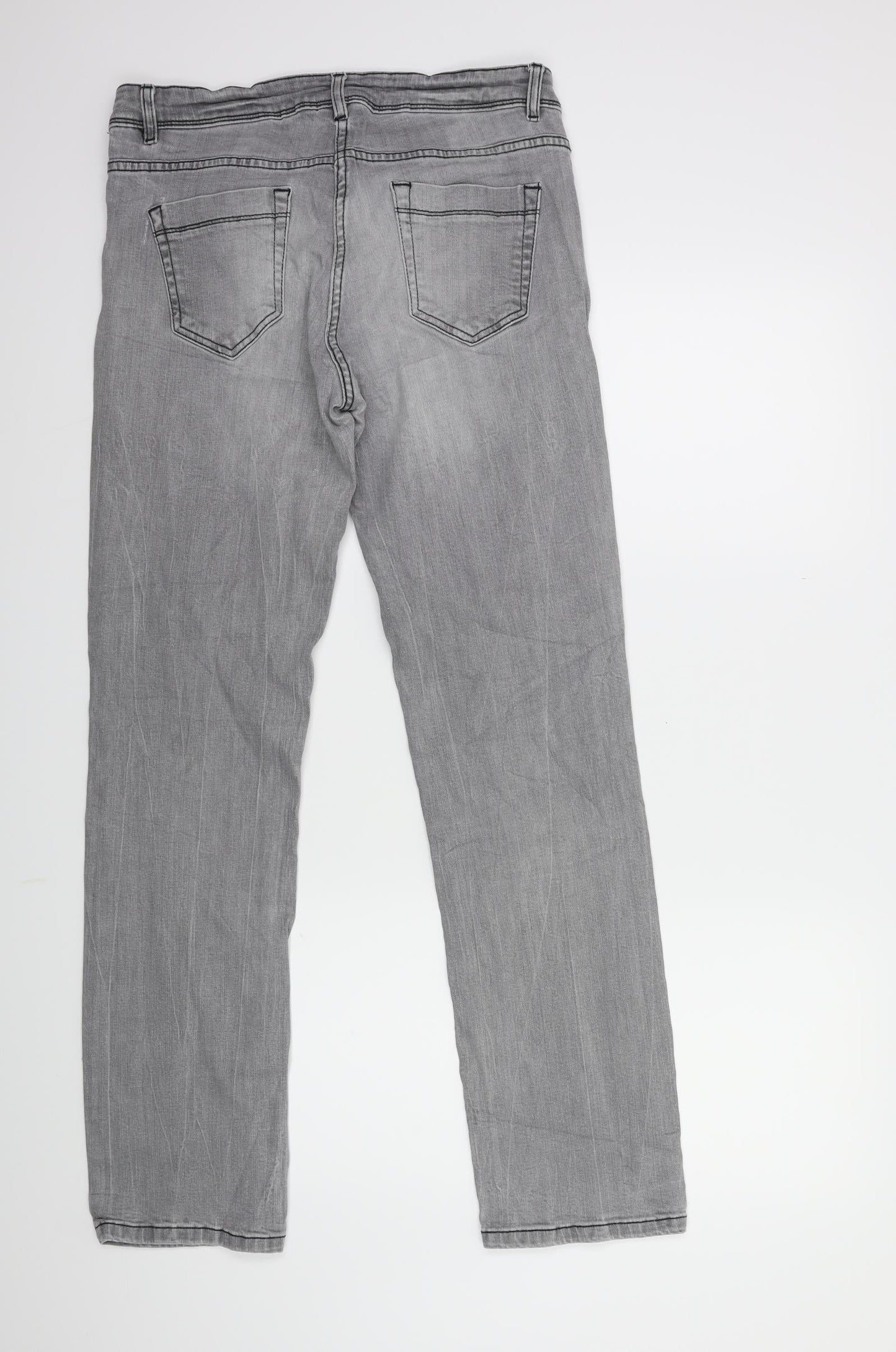 Up Fashion Womens Grey  Denim Skinny Jeans Size 10 L30 in