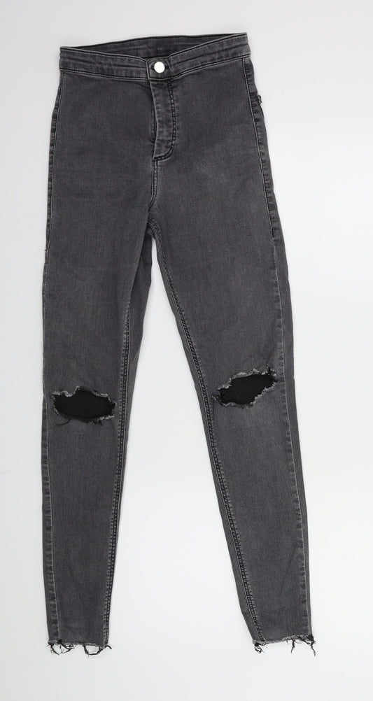 Topshop Womens Grey  Denim Skinny Jeans Size 28 in L32 in
