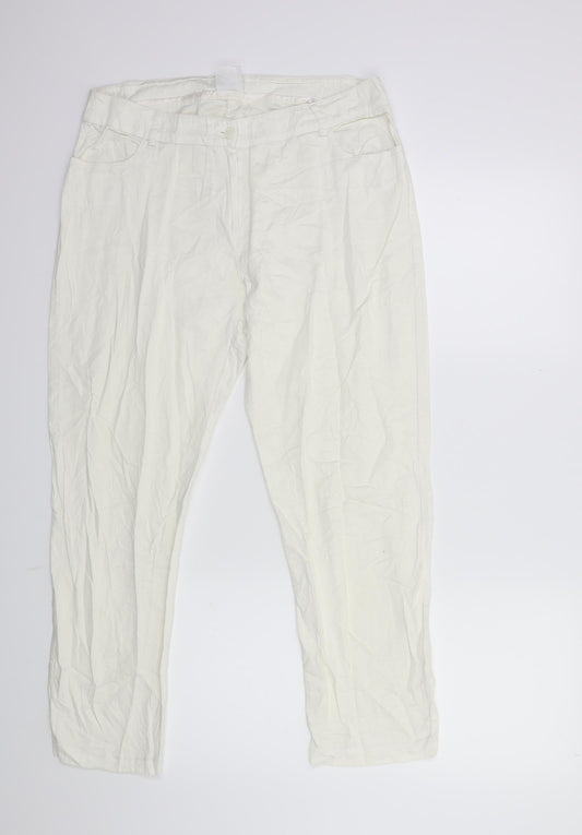 fraternity women Womens White   Trousers  Size 18 L27 in
