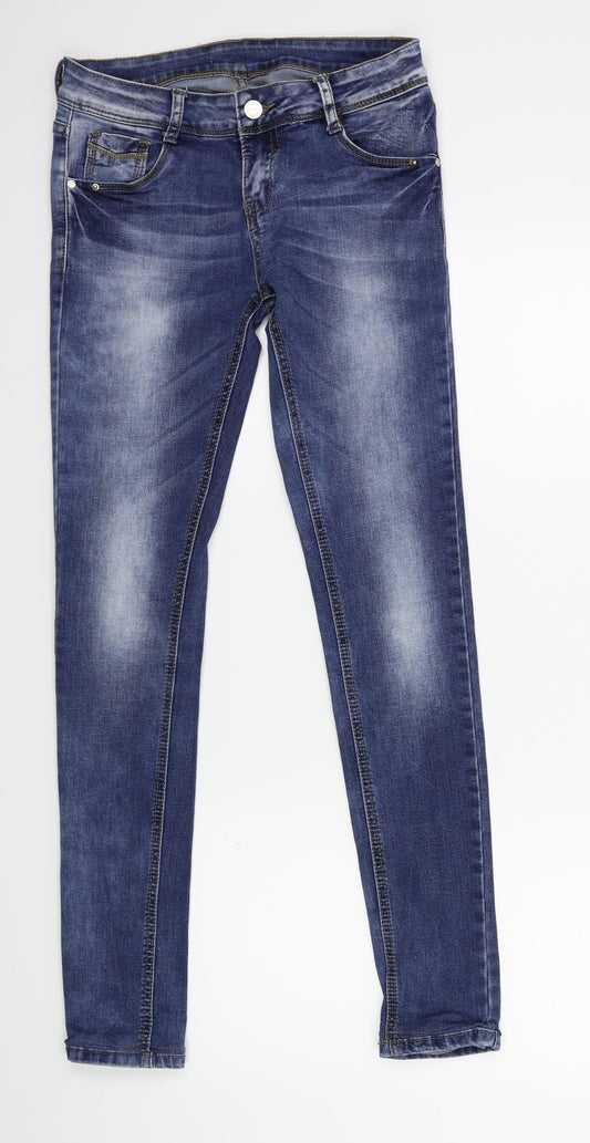 Preworn Womens Blue  Denim Skinny Jeans Size 28 in L29 in - Acid wash