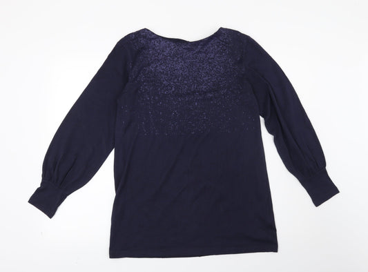 Marks and Spencer Womens Blue Geometric  Pullover Sweatshirt Size 10
