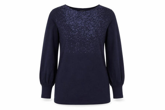 Marks and Spencer Womens Blue Geometric  Pullover Sweatshirt Size 10