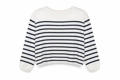 H&M Girls White Striped  Pullover Jumper Size 11-12 Years