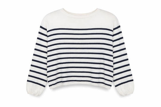 H&M Girls White Striped  Pullover Jumper Size 11-12 Years