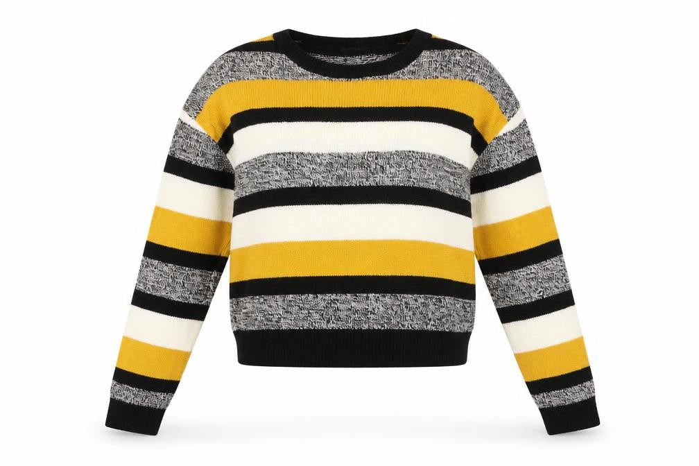 H&M Womens Black Striped  Pullover Jumper Size S