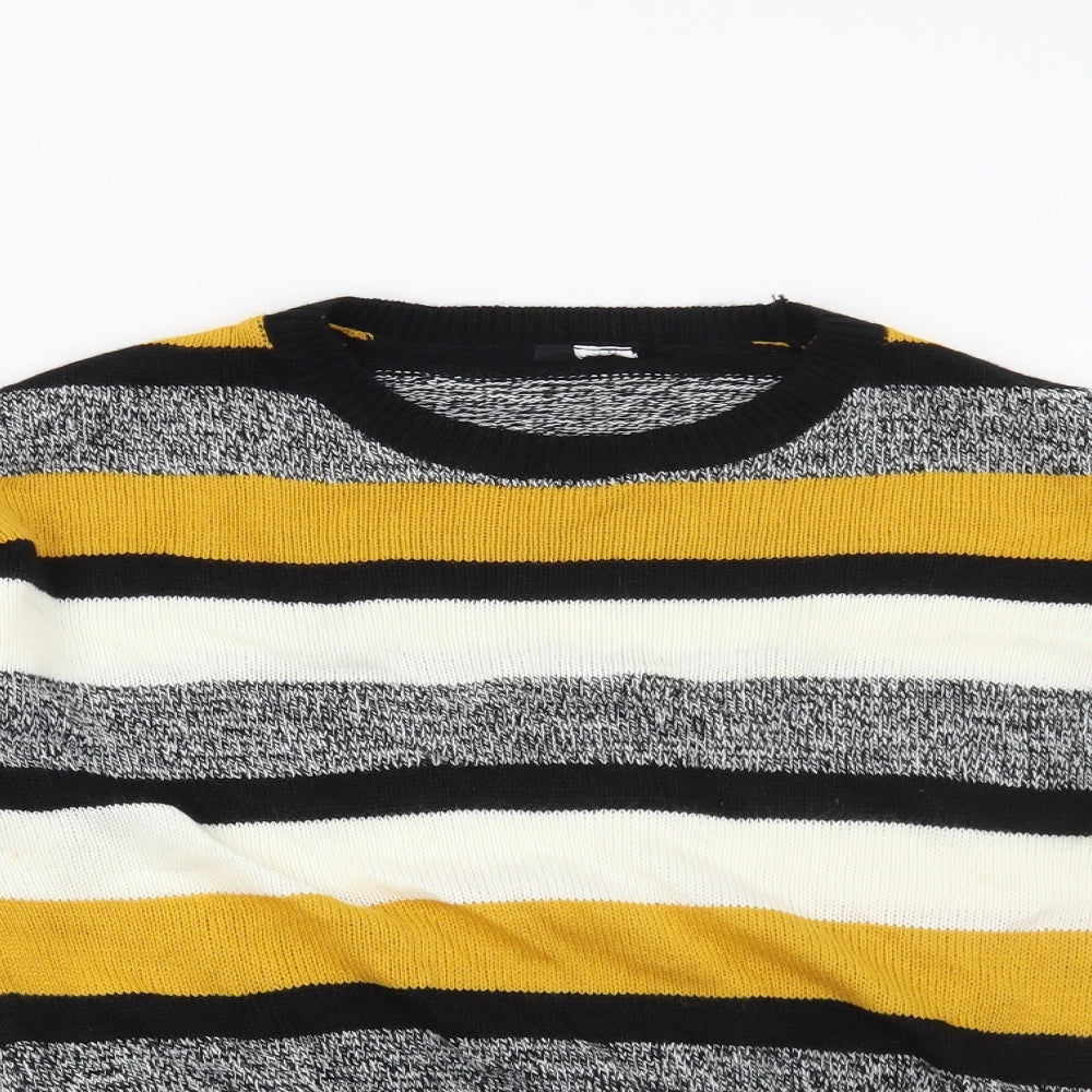 H&M Womens Black Striped  Pullover Jumper Size S
