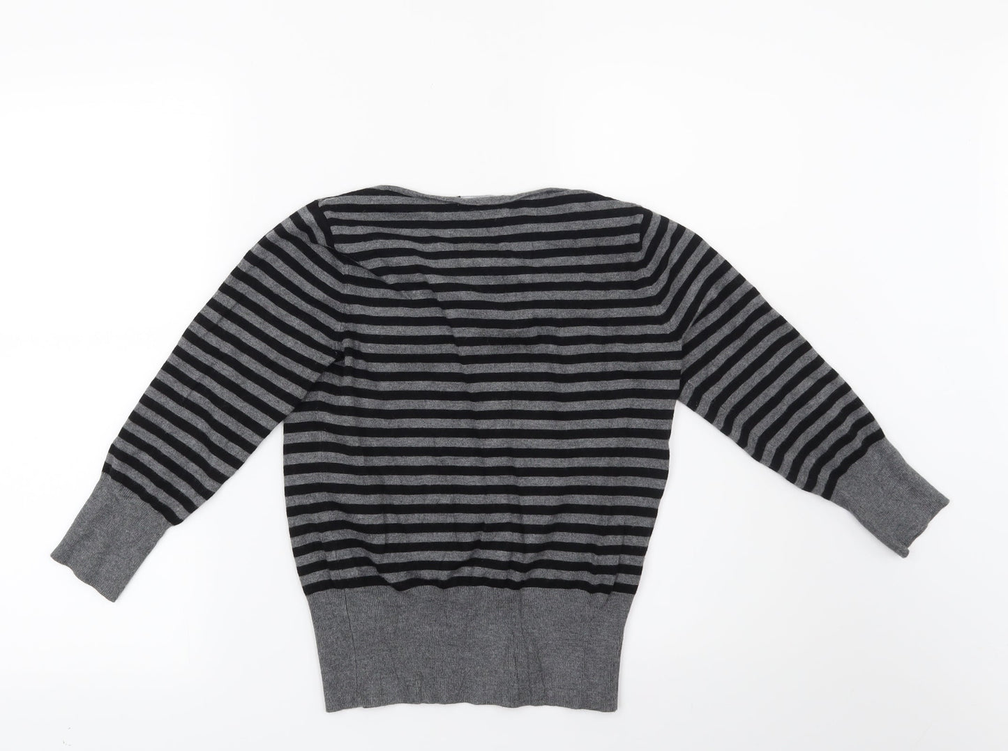 Debenhams Womens Grey Striped  Pullover Jumper Size 12