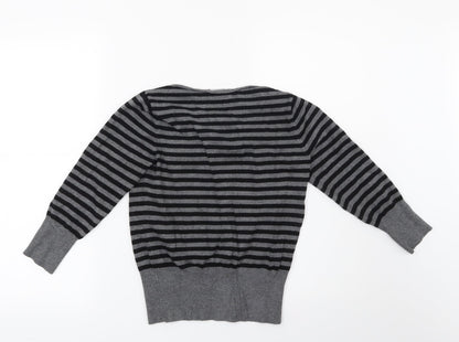 Debenhams Womens Grey Striped  Pullover Jumper Size 12