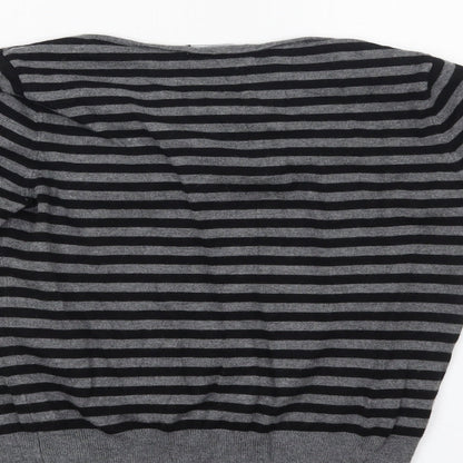Debenhams Womens Grey Striped  Pullover Jumper Size 12
