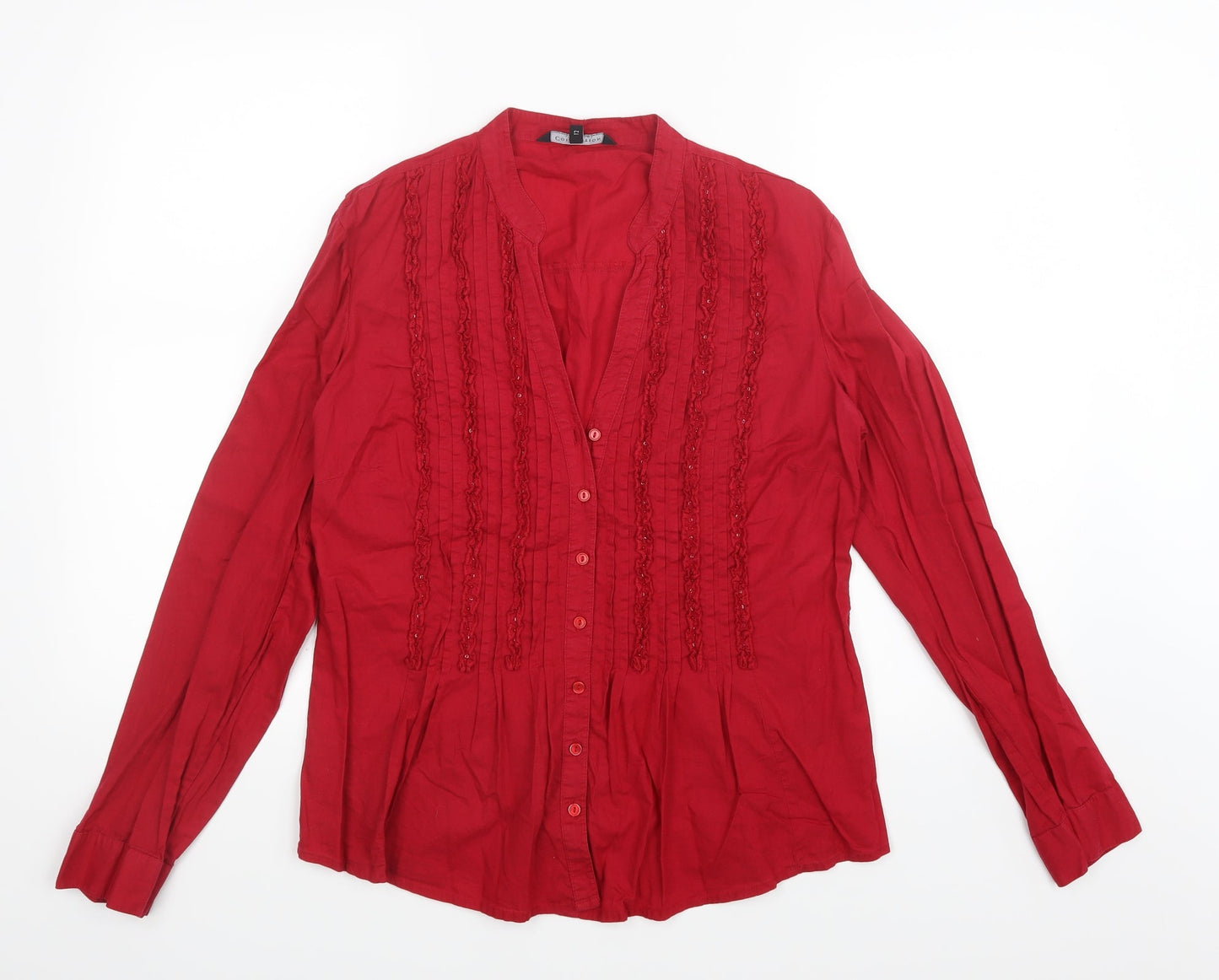 Debenhams Womens Red   Basic Button-Up Size 12  - String tie around back has been removed