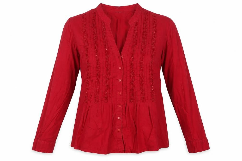Debenhams Womens Red   Basic Button-Up Size 12  - String tie around back has been removed
