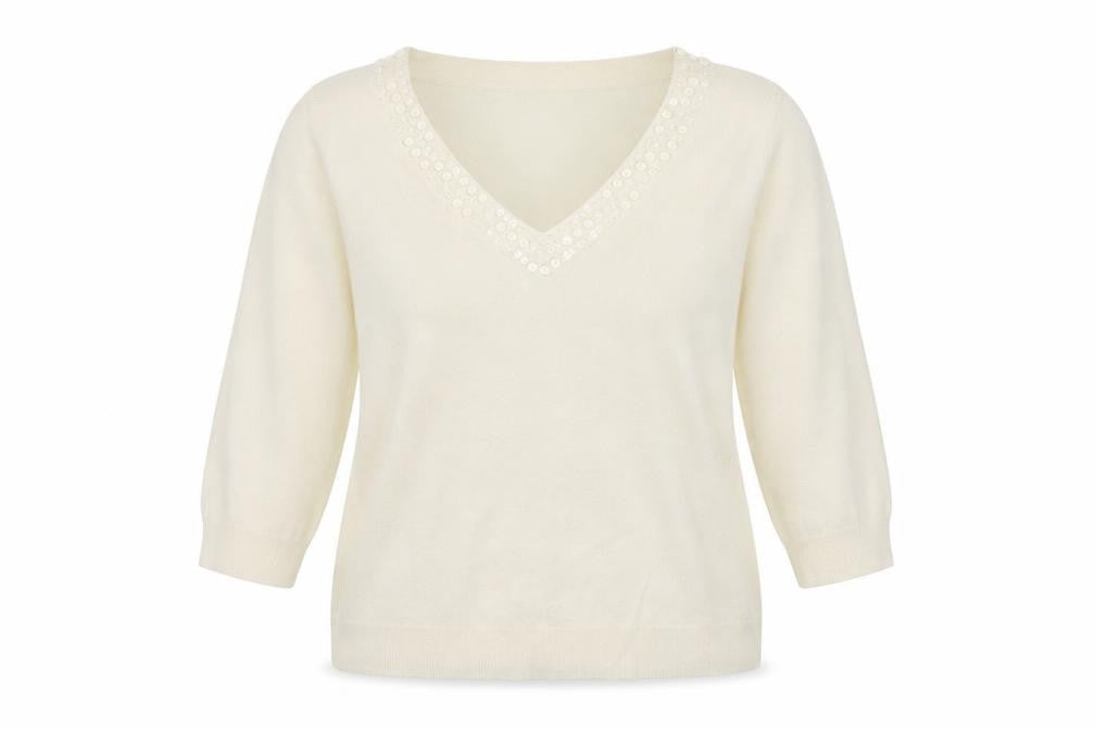 Petite Womens White   Pullover Jumper Size 16