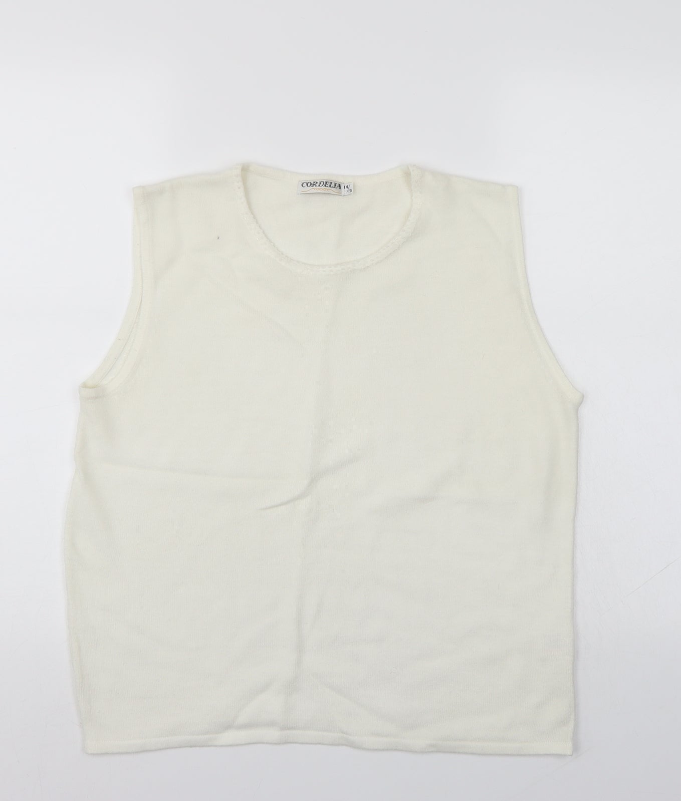 Cordelia Womens White   Basic Tank Size 16