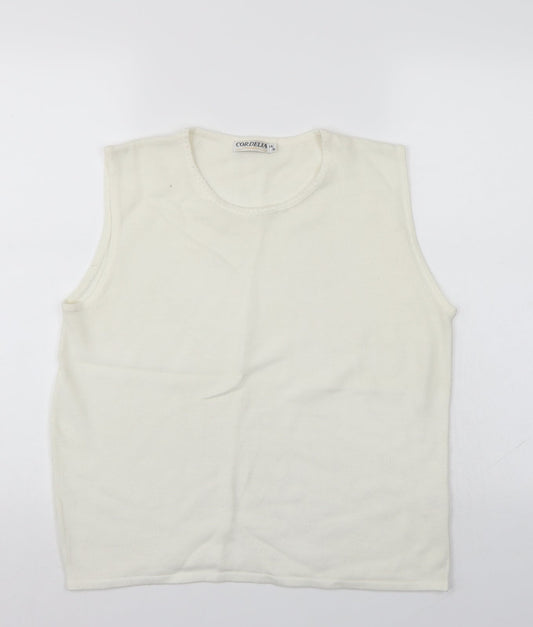 Cordelia Womens White   Basic Tank Size 16