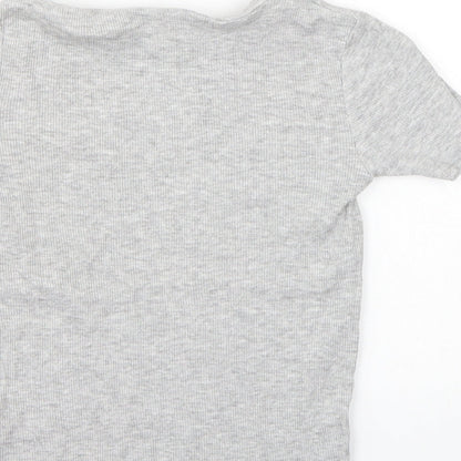 Preloved NEXT Girls Grey   Basic T-Shirt Size 5-6 Years - Label