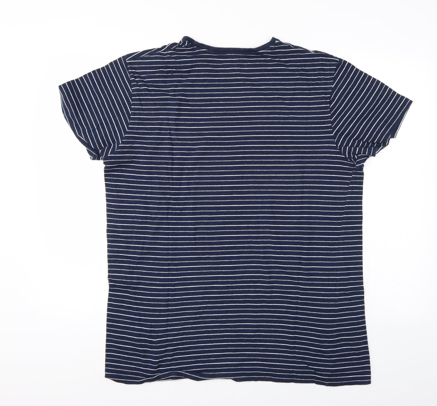 Cedar Wood State Mens Blue Striped   T-Shirt Size XL