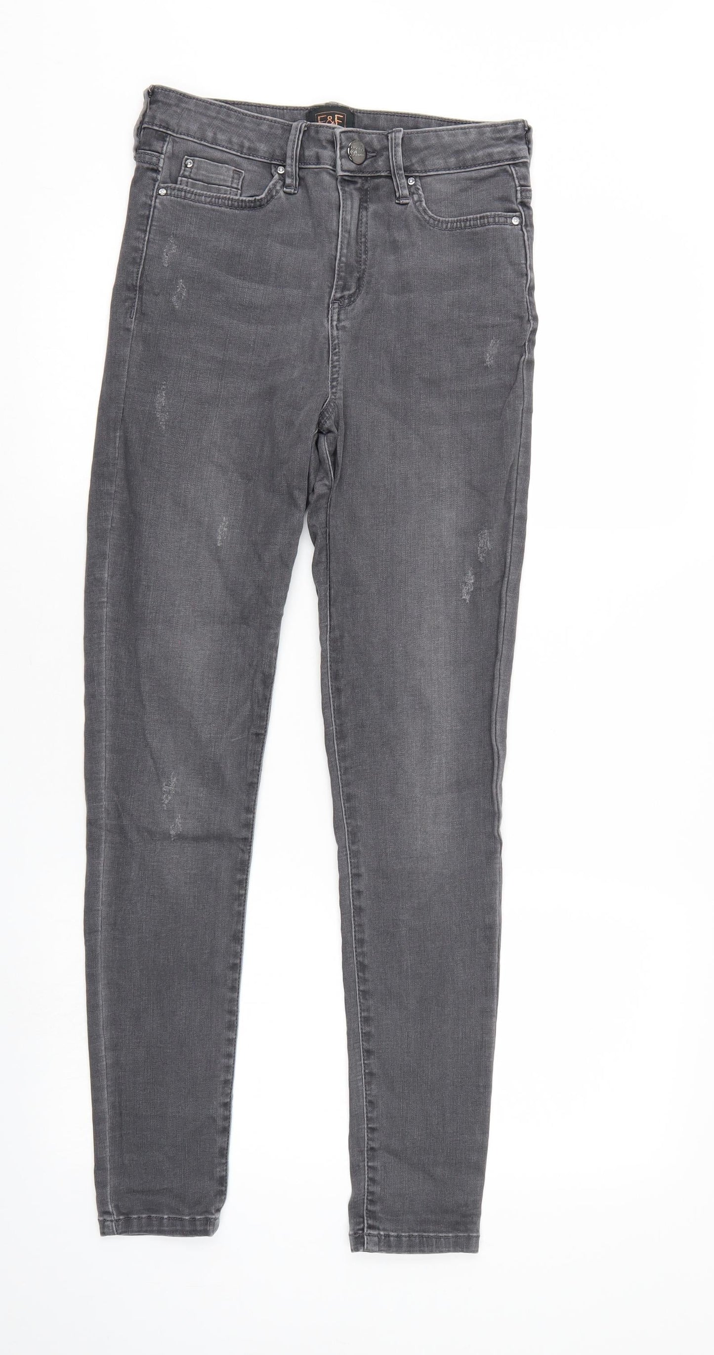 F&F Womens Grey   Tapered Jeans Size 8 L28 in