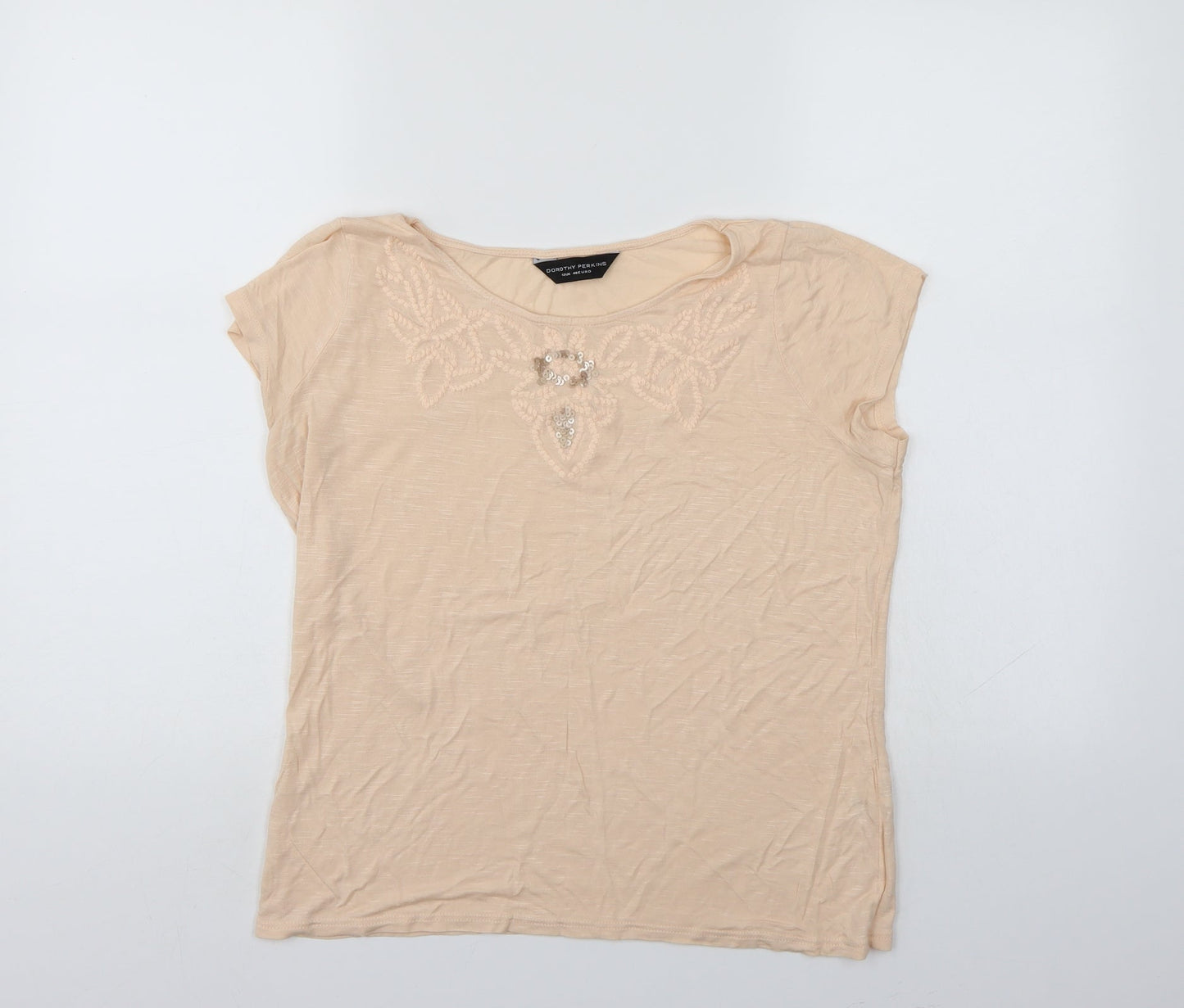 Dorothy Perkins Womens Ivory   Basic T-Shirt Size 12