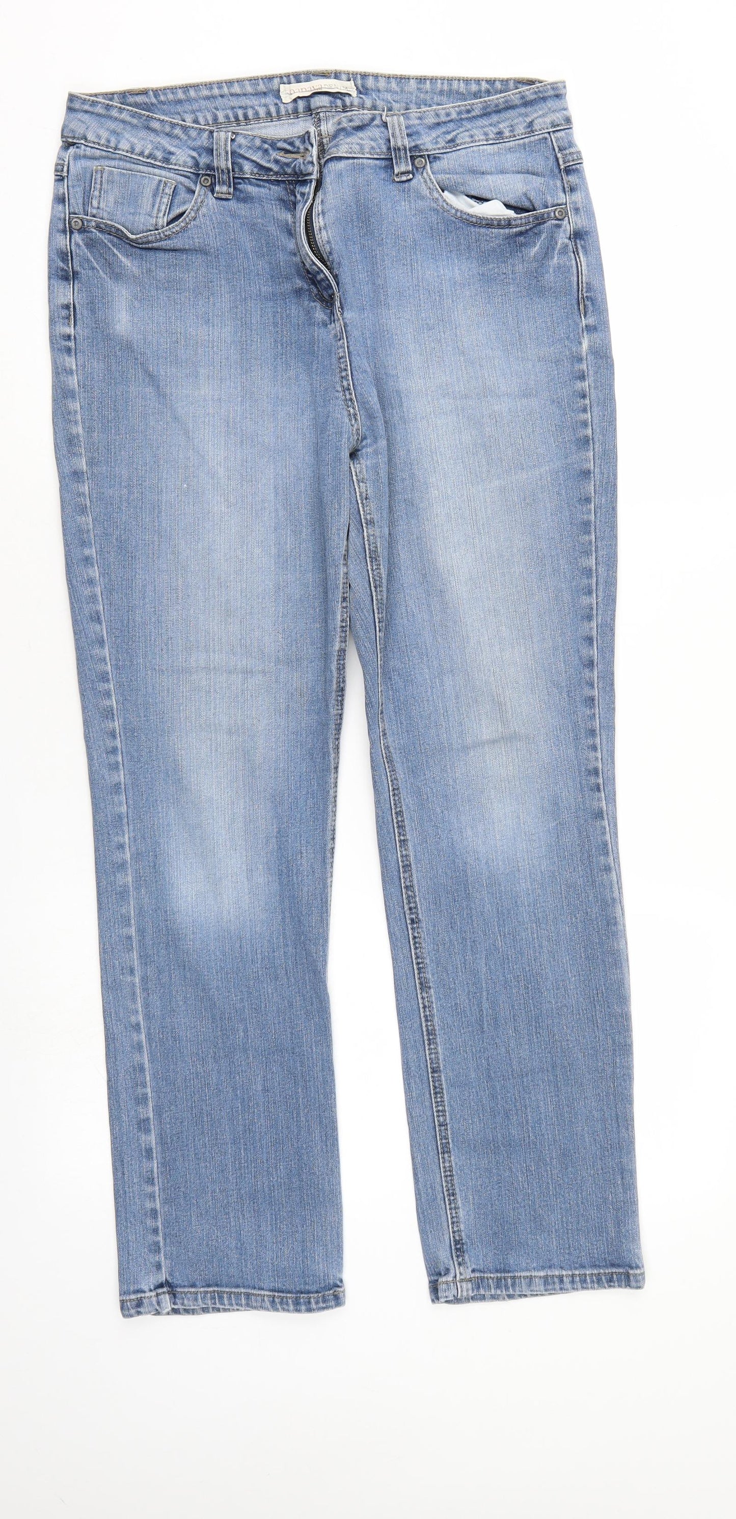 Papaya Womens Blue  Denim Straight Jeans Size 14 L27 in