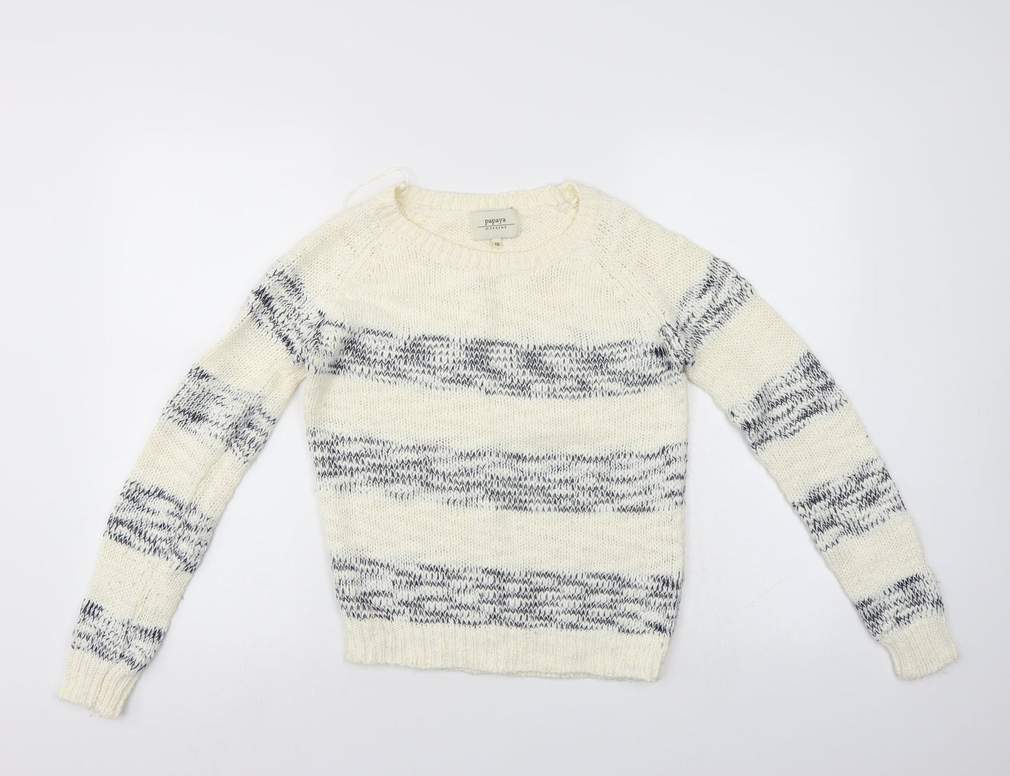 Papaya Womens Multicoloured Striped  Pullover Jumper Size 10