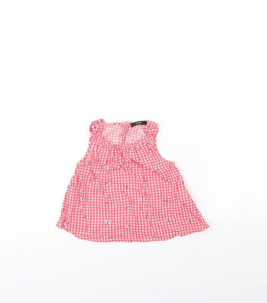 George Girls Red Plaid  Basic Tank Size 12 Months