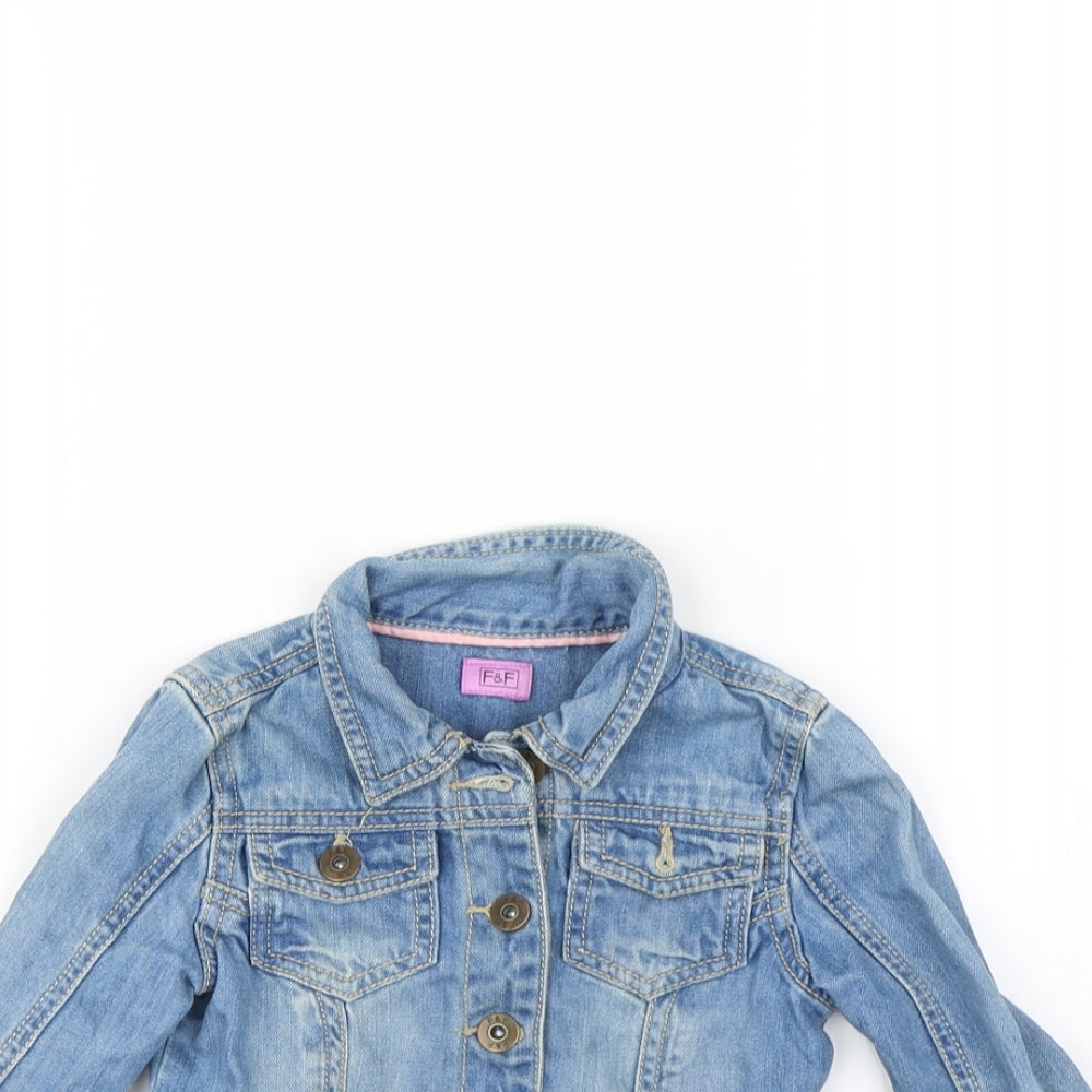 Preworn Girls Blue   Jacket  Size 2 Years