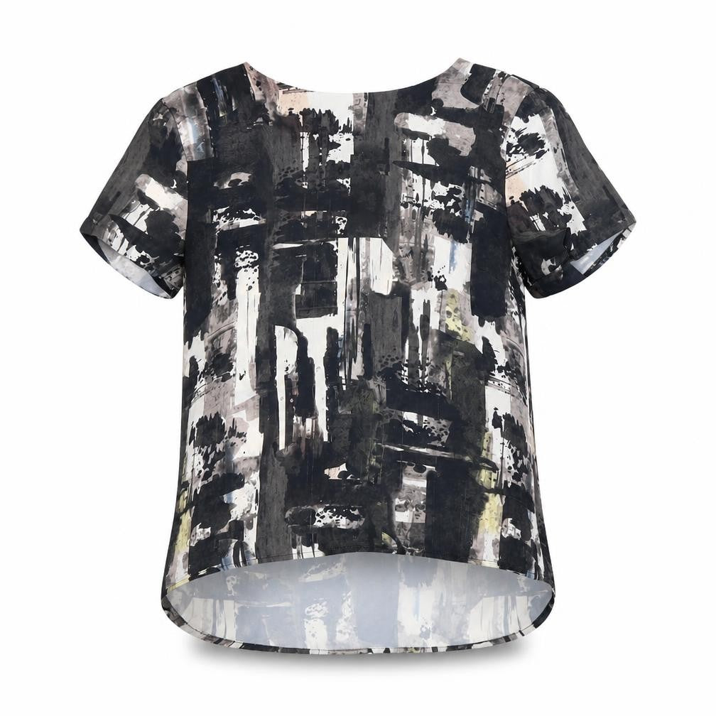 H&M Womens Black  Rayon Basic Blouse Size 8