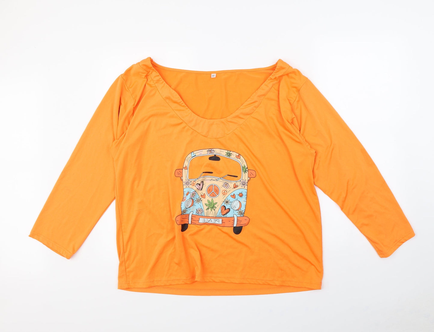 Preworn Womens Orange   Basic T-Shirt Size XL  - van
