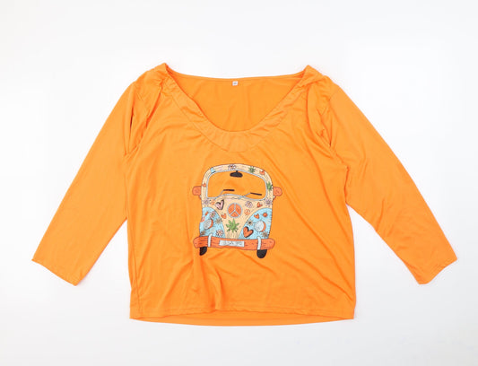 Preworn Womens Orange   Basic T-Shirt Size XL  - van