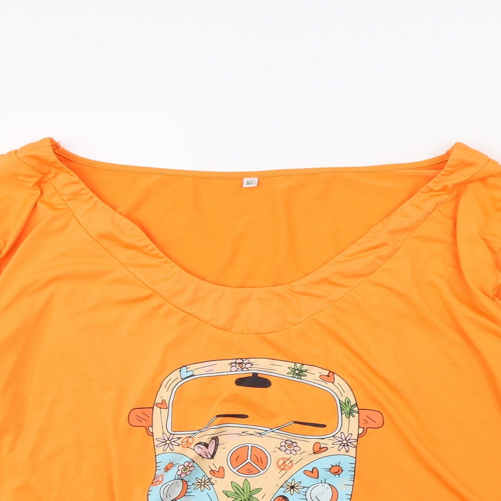 Preworn Womens Orange   Basic T-Shirt Size XL  - van