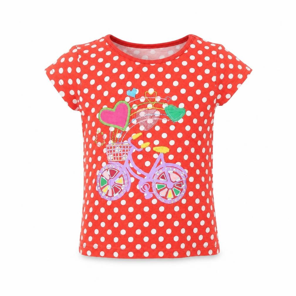 NOVA Girls Red Polka Dot  Basic T-Shirt Size 4 Years