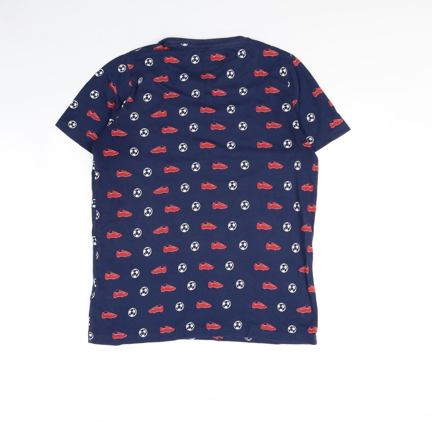 m&s Boys Blue Spotted  Basic T-Shirt Size 13 Years  - Football