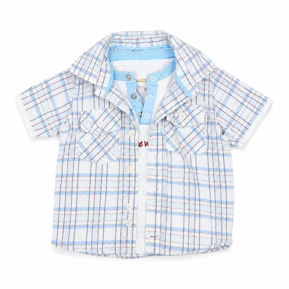 SURFARI Boys Blue Check  Pullover Jumper Size 6-9 Months