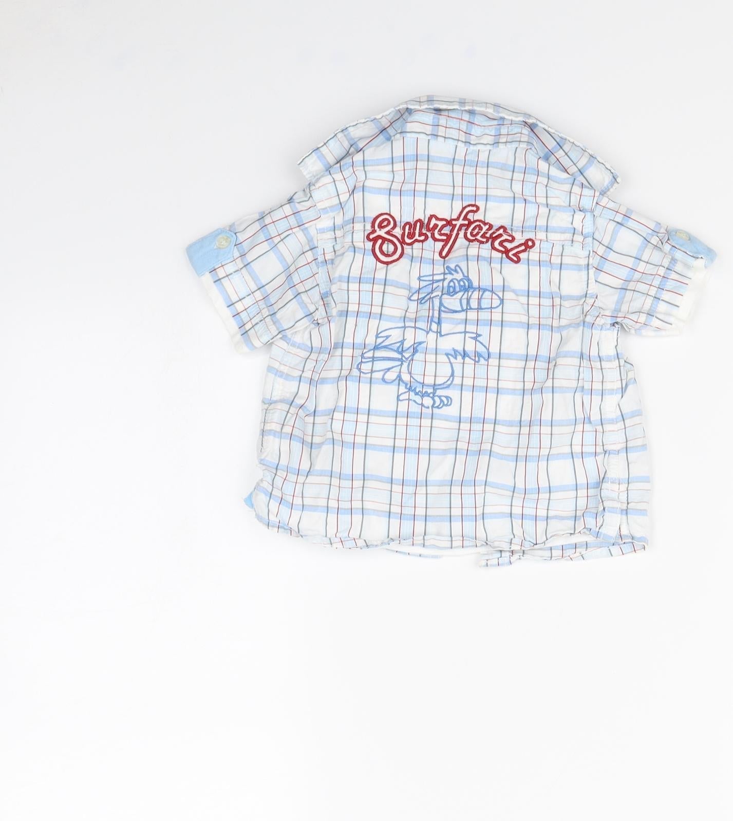SURFARI Boys Blue Check  Pullover Jumper Size 6-9 Months
