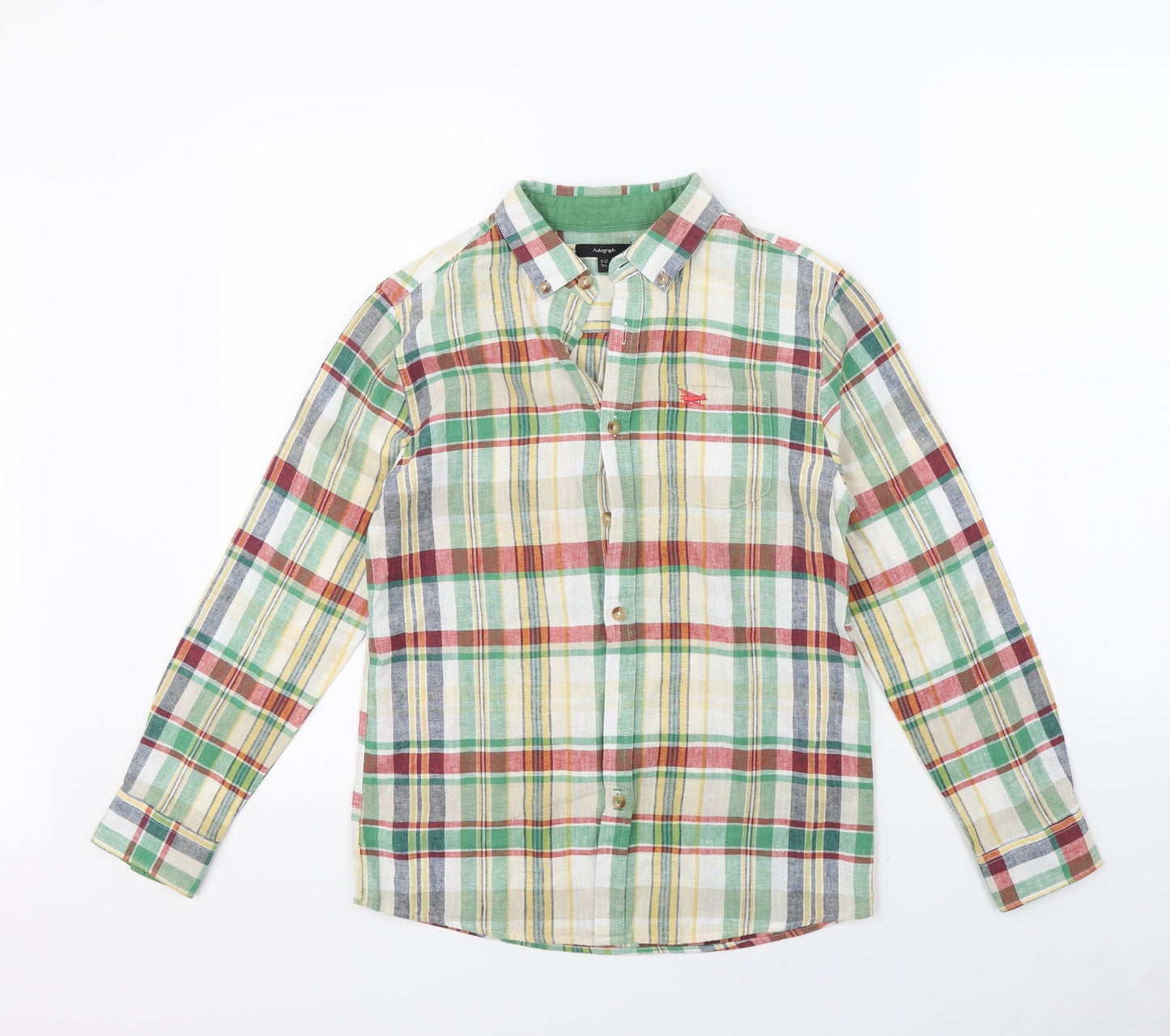 Autograph Boys Multicoloured Check  Basic Button-Up Size 11 Years