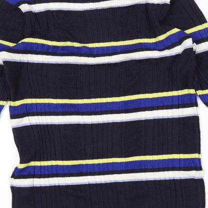 Marks & Spencer Womens Black Striped  Pullover Jumper Size 12