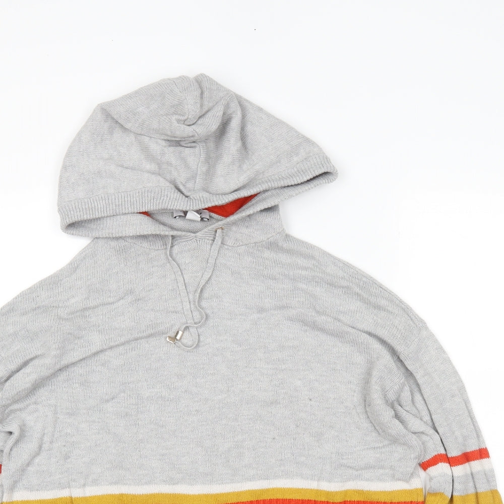 Topshop Womens Grey Striped  Pullover Jumper Size 8