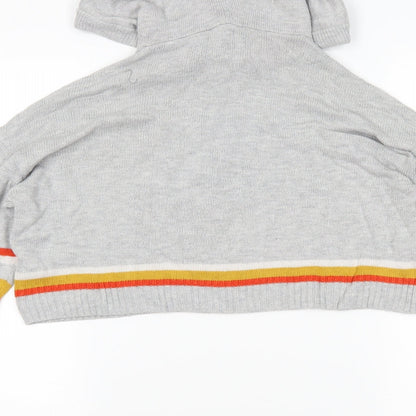 Topshop Womens Grey Striped  Pullover Jumper Size 8