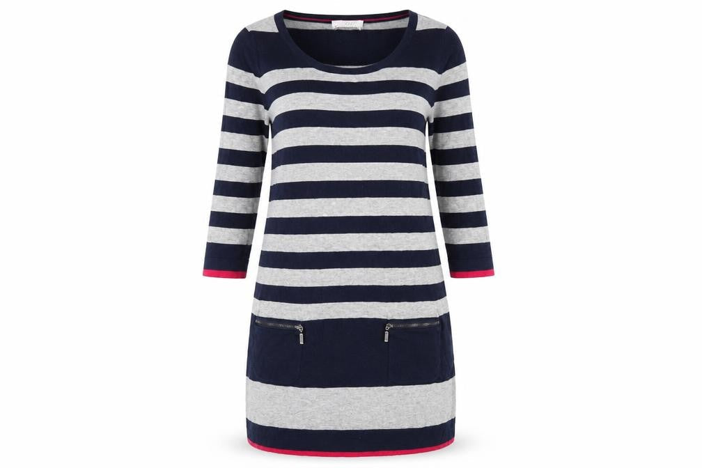 Autograph Womens Blue Striped  Pullover Jumper Size 8