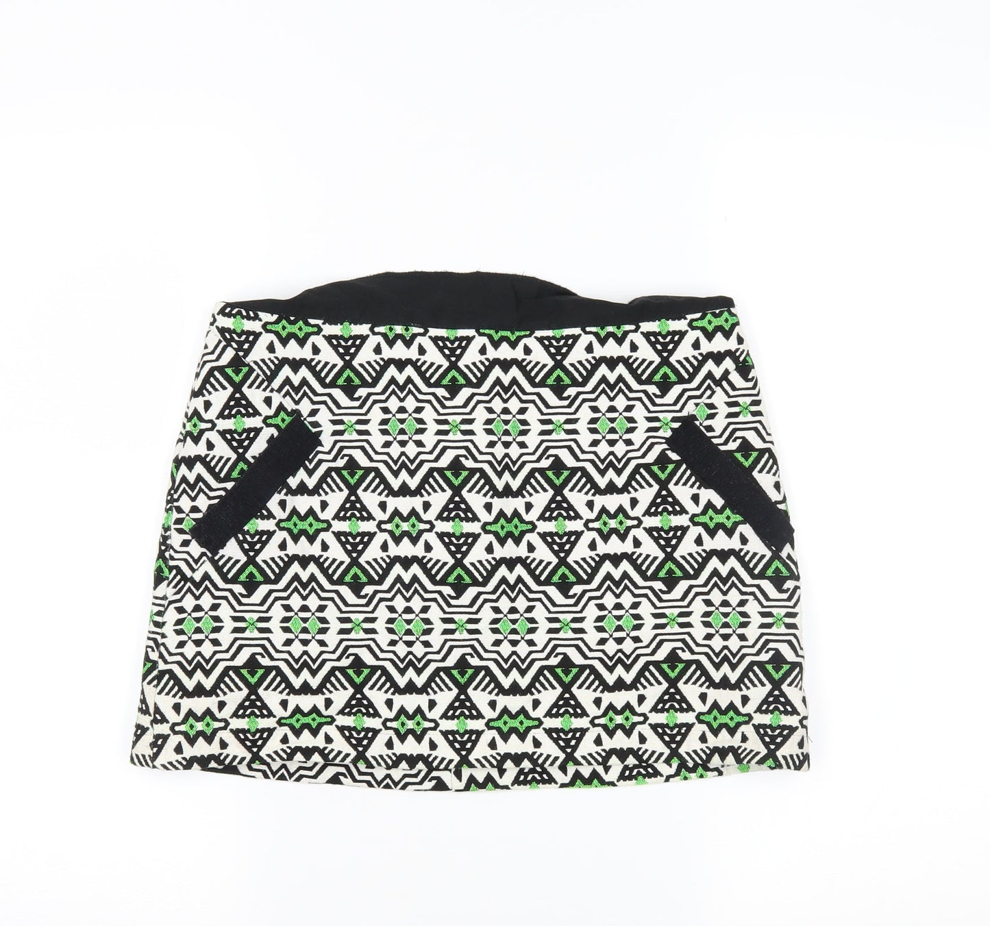 Topshop Womens White Fair Isle  Mini Skirt Size 10