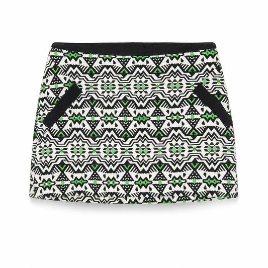 Topshop Womens White Fair Isle  Mini Skirt Size 10