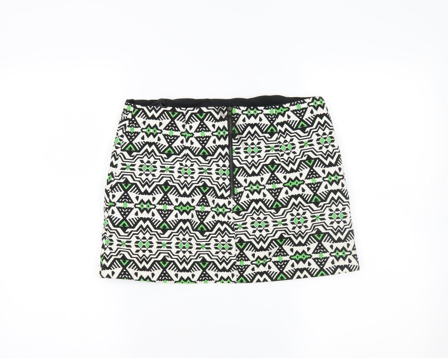 Topshop Womens White Fair Isle  Mini Skirt Size 10