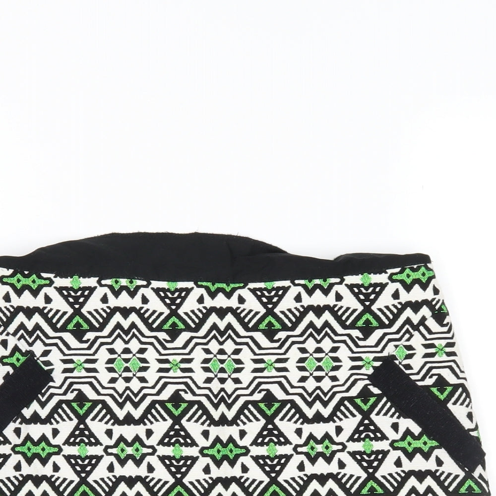 Topshop Womens White Fair Isle  Mini Skirt Size 10
