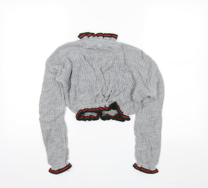 Prague Womens Grey   Pullover Jumper Size S  - cropped