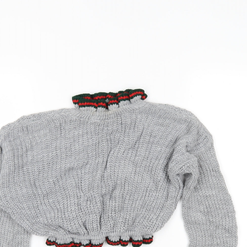 Prague Womens Grey   Pullover Jumper Size S  - cropped