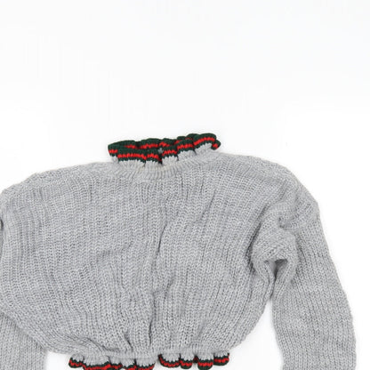 Prague Womens Grey   Pullover Jumper Size S  - cropped
