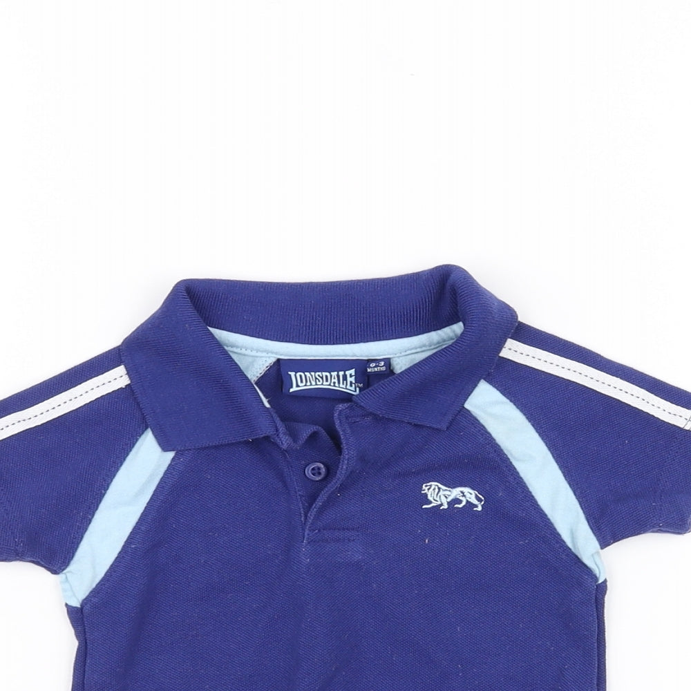 Lonsdale Baby Blue   Basic Polo Size 0-3 Months