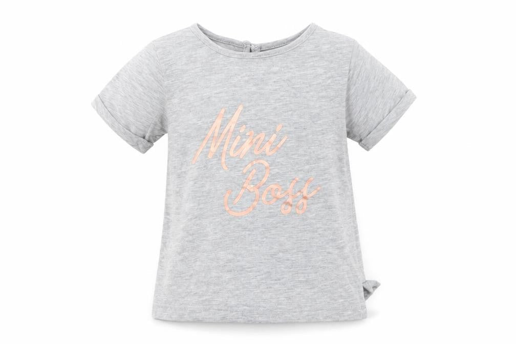 Matalan Girls Grey   Basic T-Shirt Size 18-24 Months  - Mini Boss